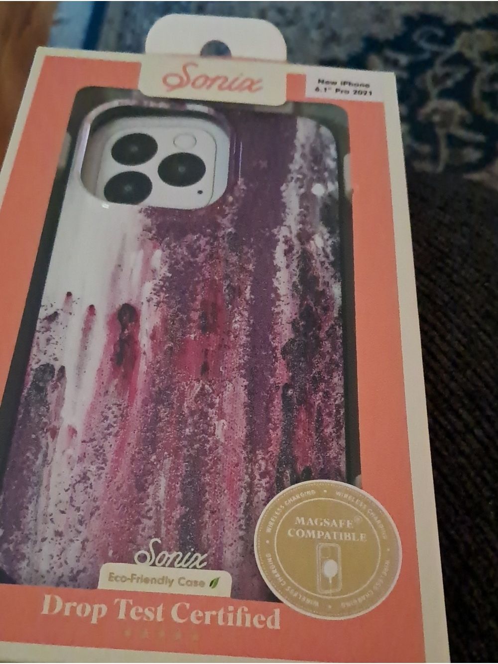 Sonix Pink and Purple Marble MagSafe iPhone Case